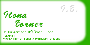 ilona borner business card